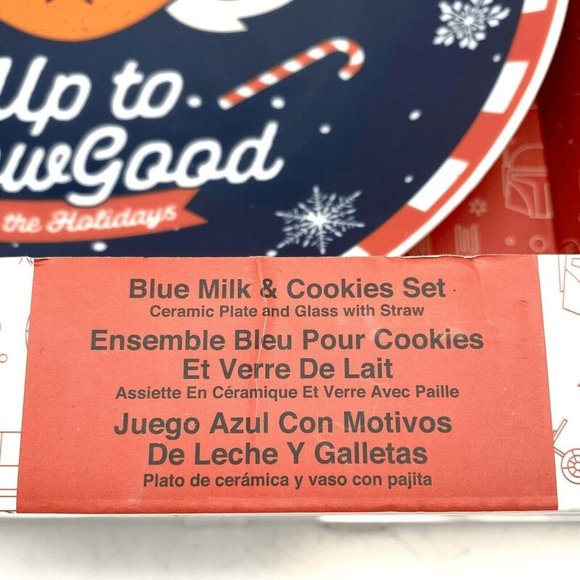 Disney Star Wars Ewok Blue Milk & Cookies Christmas Holiday Plate Bottle Set NEW - Picture 7 of 9